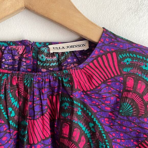 Ulla Johnson Tulia Printed Cotton Top In Purple - Picture 9 of 16